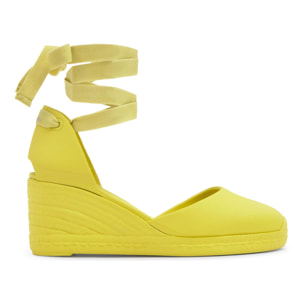 Alpargata Careen cuña en eva de caña de azúcar con cintas