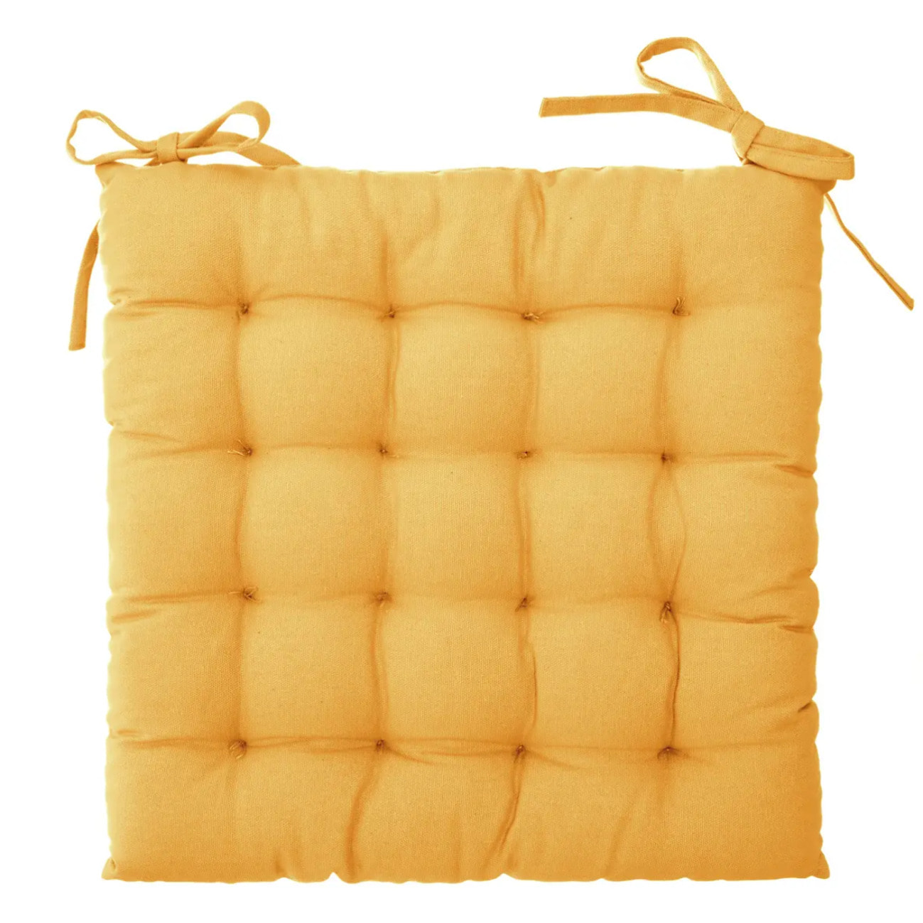 Galette de chaise "Otto" jaune 38x38cm