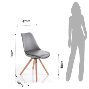 Tomasucci SET 2 SEDIE KIKI WOOD - GREY grigio