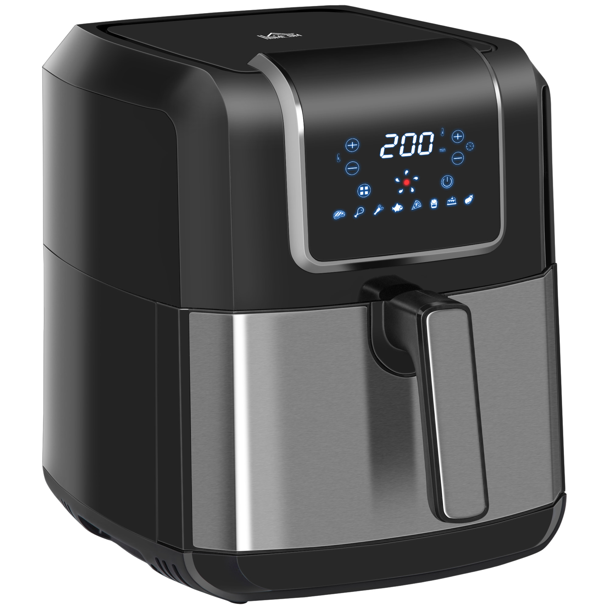 Friteuse à air 1700W 6,5L - air fryer multifonction 8 programmes - température réglable - timer 60 min. - gris noir