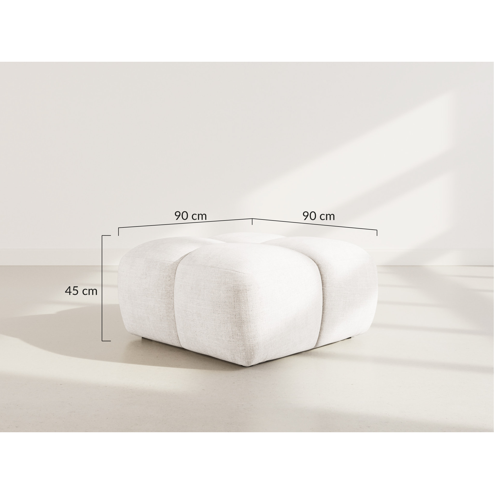 Grace - pouf en velours texturé - Bleu