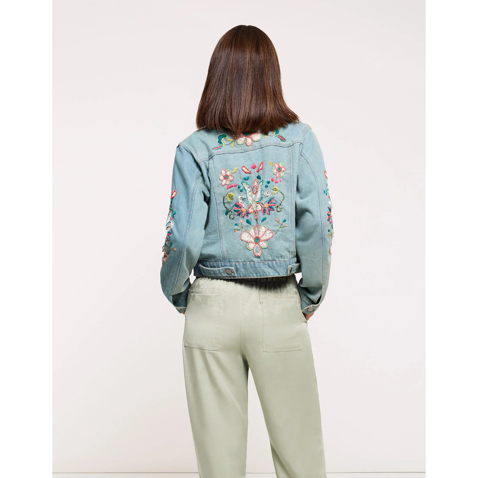 Chaqueta Bordada Azul - Lemnara
