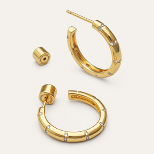 Pendientes Aro Starla Sparks M Baño Oro