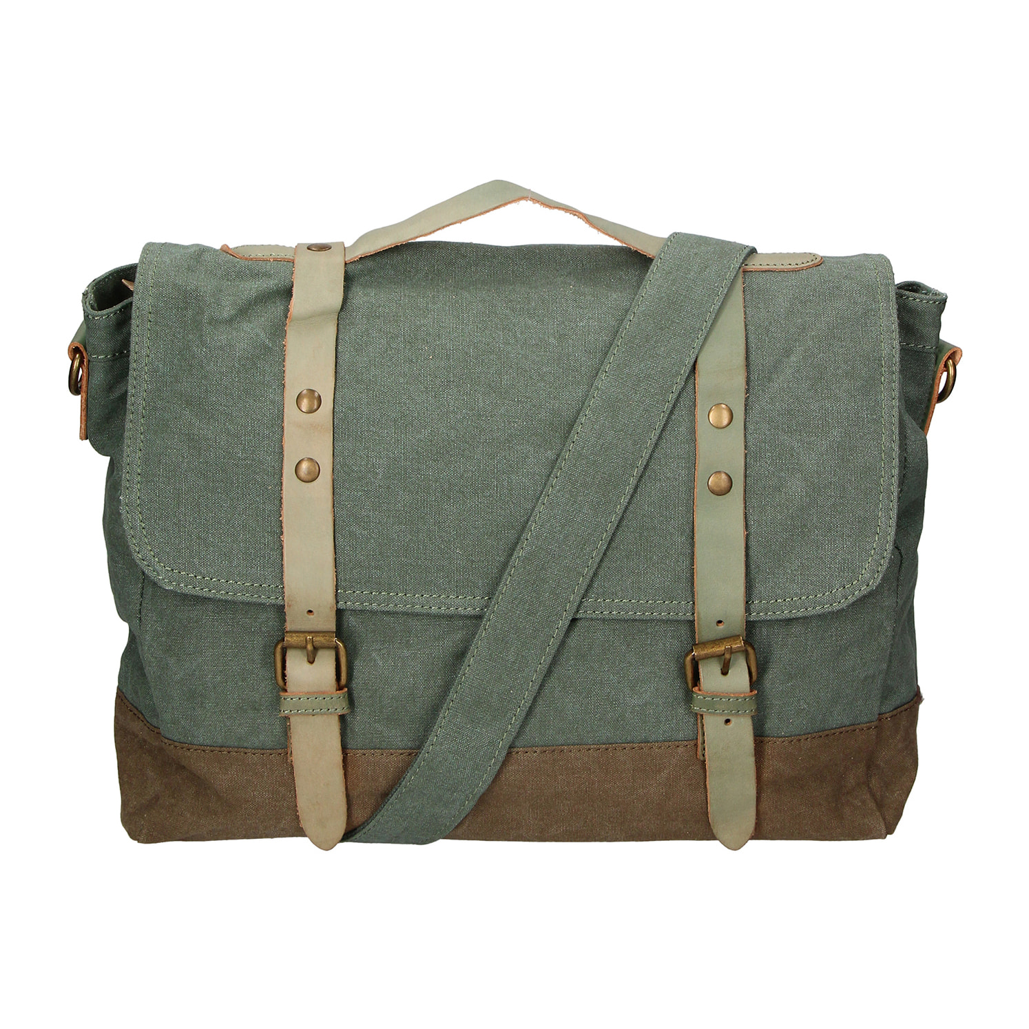 Borsa a mano unisex Minerva in Canvas e pelle Borsa Fashion 30x40x12 cm