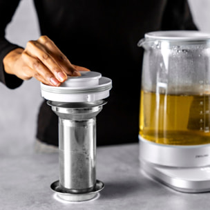 Bouilloire théière électrique en verre ENFINIGY Argent