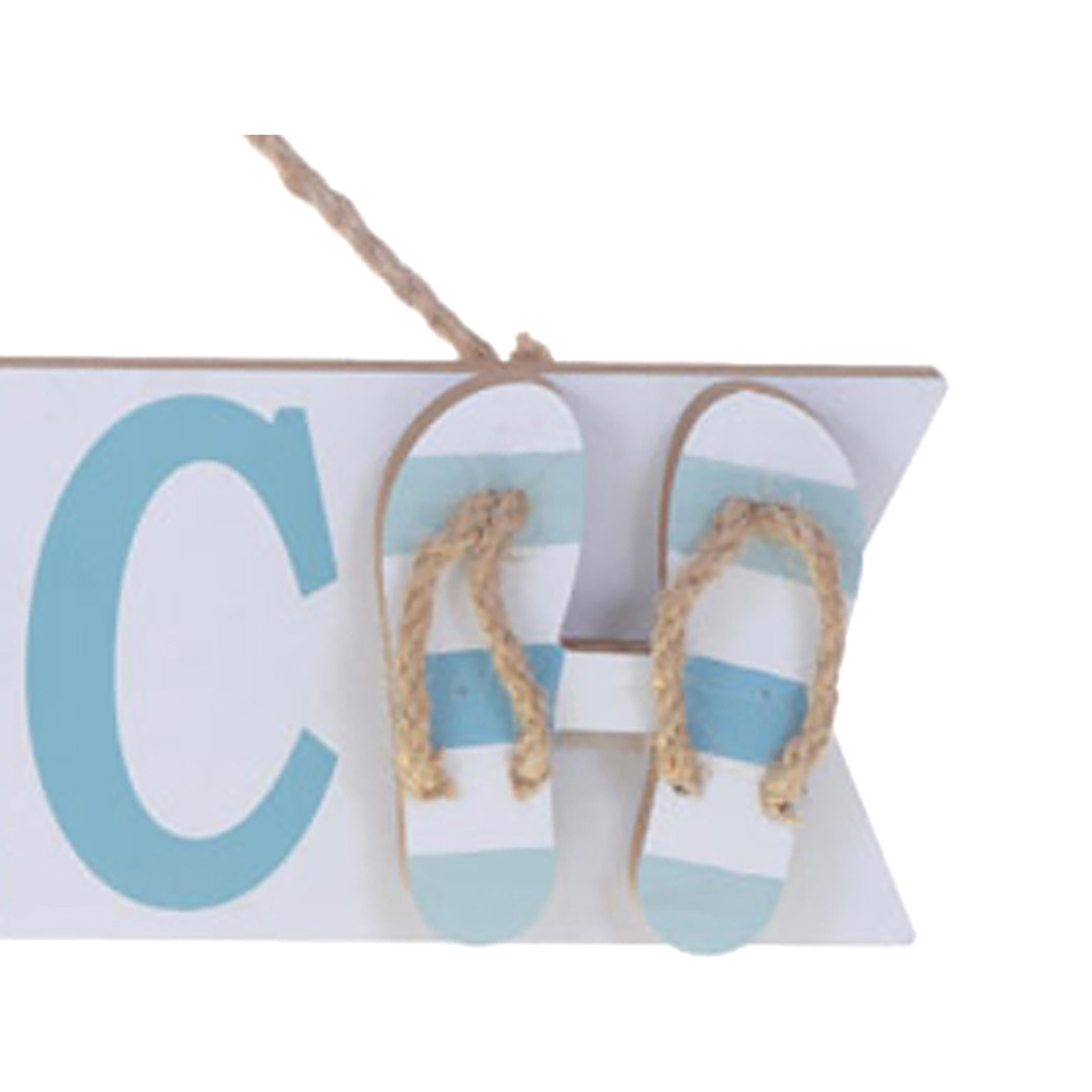 Cartello A Forma Di Freccia Con Scritta "Beach". Larghezza 39 Cm - Pezzi 3 - 39X11X2cm - Colore: Blu - Bianchi Dino - Marina, Decori Tema Marino