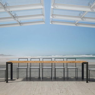 Consolle allungabile 90x40/290 cm Azalea Abete Tinto telaio Antracite