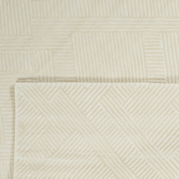 BIANCA - Tapis intérieur poils en relief crème