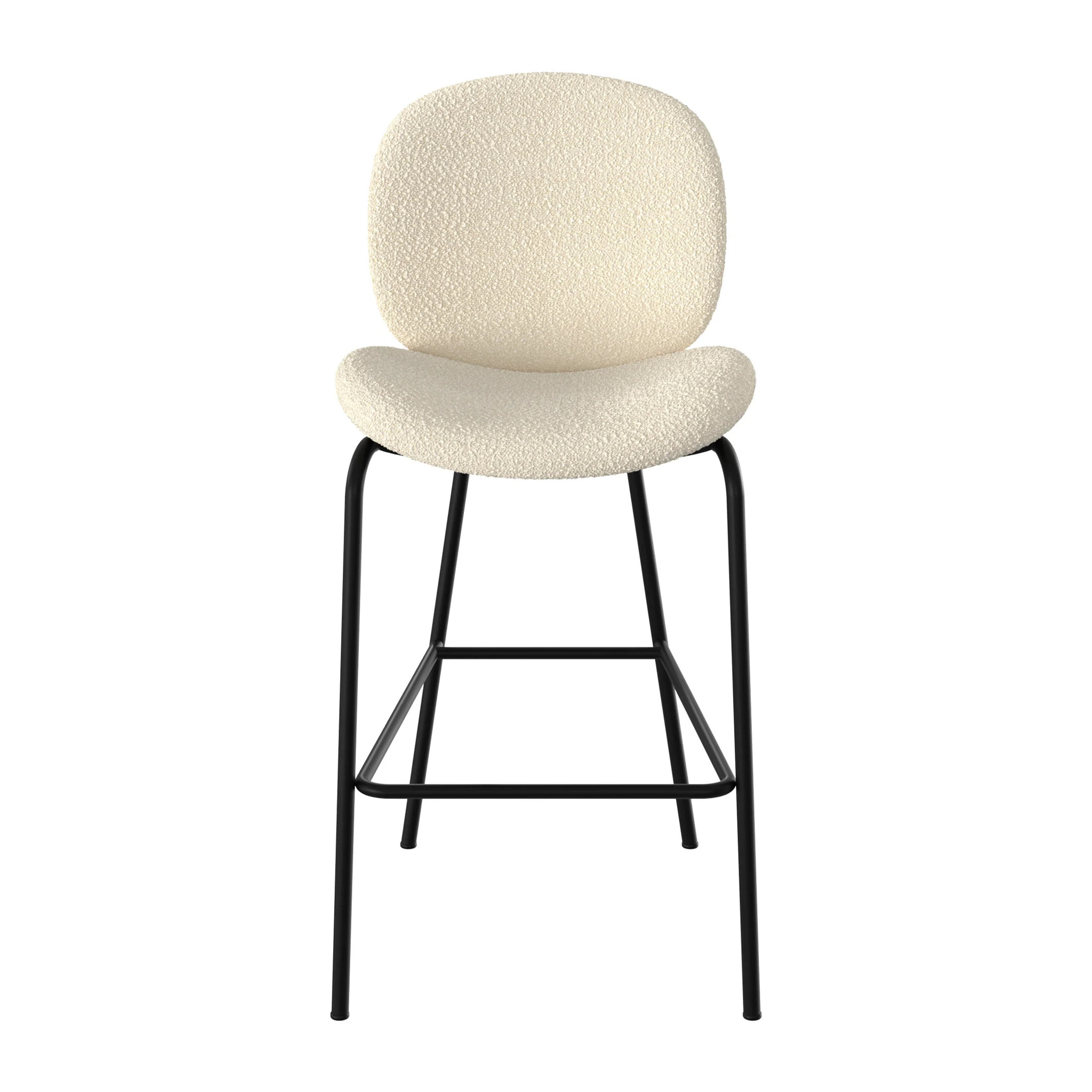 Lot de 2 chaises pour îlot central en tissu bouclé beige 63,5 cm - Iris