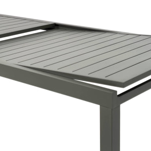 Table de jardin extensible aluminium + 10 assises ELORA + AMARA