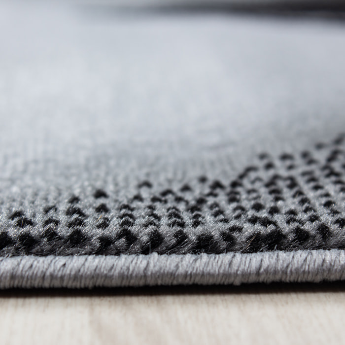 PLUS - Tapis à poils courts design noir - PLU8008NOI