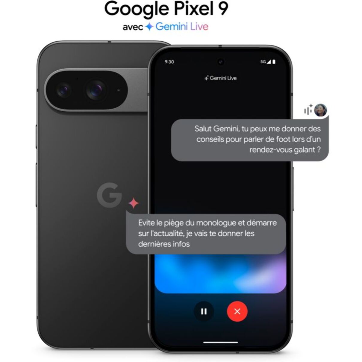 Smartphone GOOGLE Pixel 9 Noir Volcanique 256Go