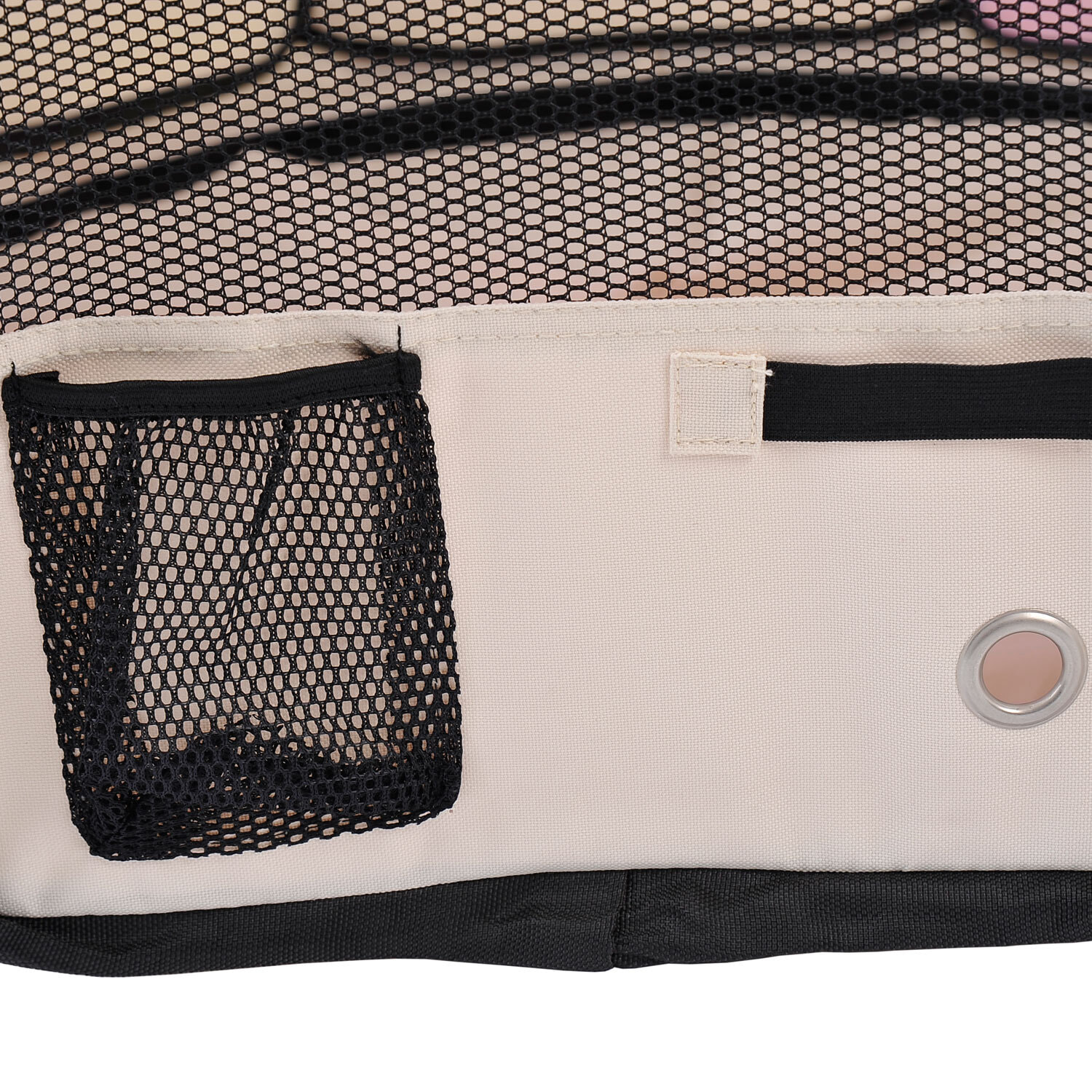 Parque Plegable para Perros y Gatos, Corralito Portátil para Animales Pequeños Impermeable de Tela Oxford con 2 Puertas, para Exterior e Interior, Ø90x41 cm, Rosa