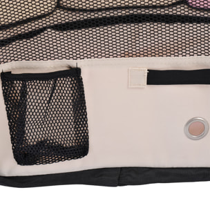 Parque Plegable para Perros y Gatos, Corralito Portátil para Animales Pequeños Impermeable de Tela Oxford con 2 Puertas, para Exterior e Interior, Ø90x41 cm, Rosa