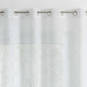 Voilage brodé style art déco - Blanc