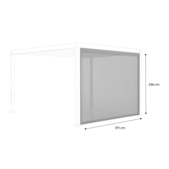Store blanc pour pergola bioclimatique – Triomphe – 3x4 m. aluminium et textilène