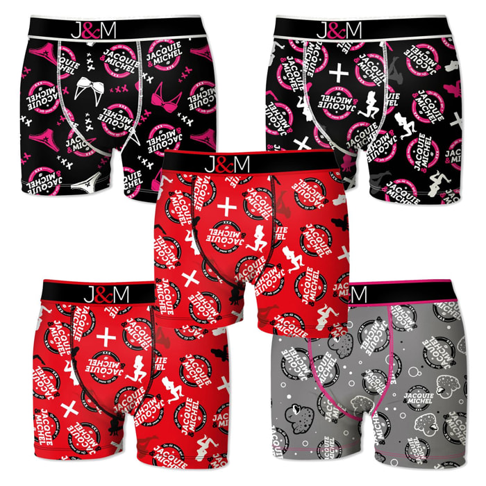 Pack de 5 calzoncillos estampados JACQUIE & MICHEL para hombre