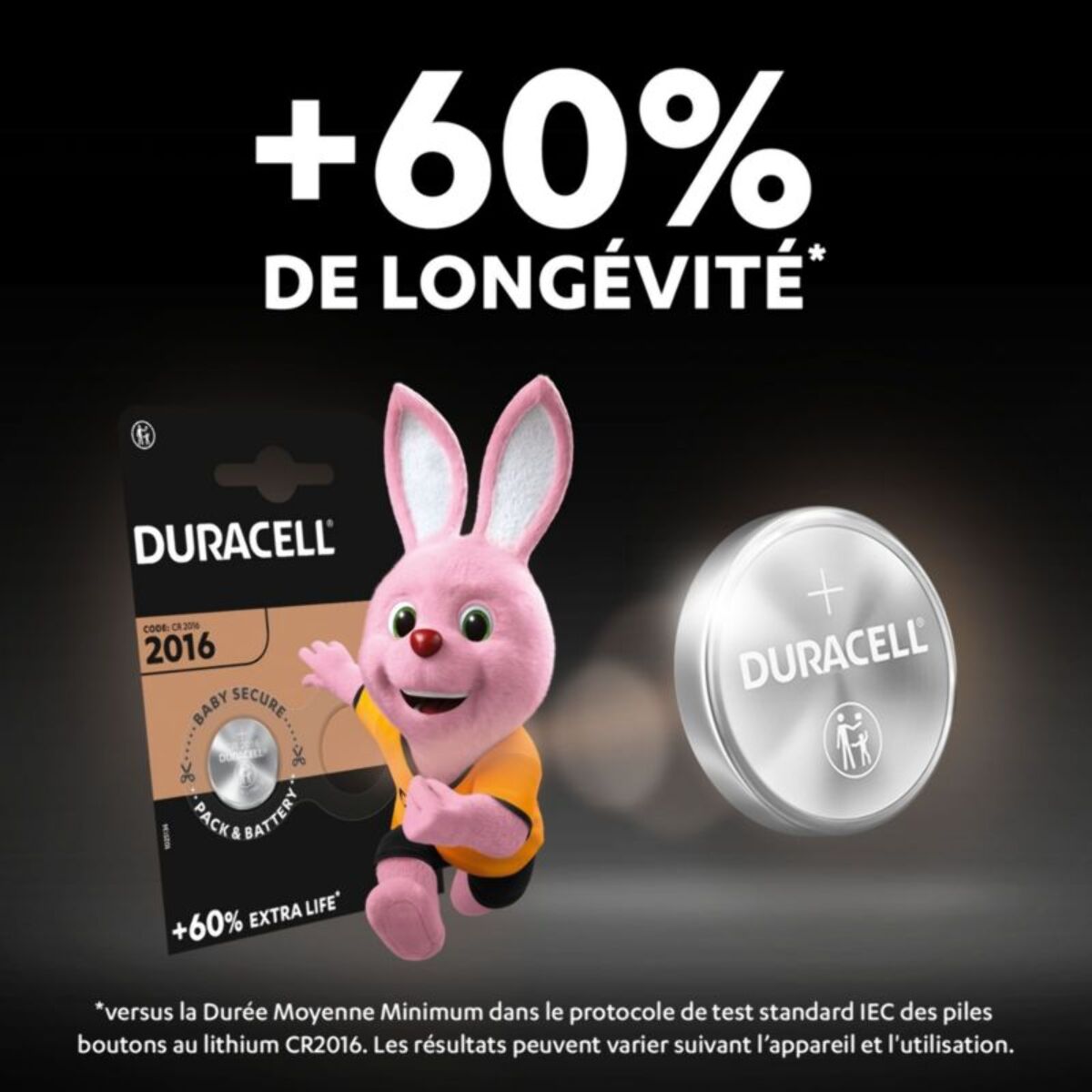 Pile DURACELL DL/CR 2016, pack de 2 unités