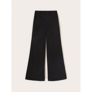 Motivi - Pantalones palazzo de popelina de algodón - Negro