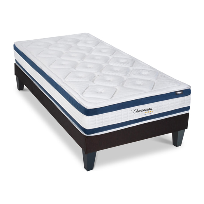 Ensemble Matelas Chenonceau & Sommier KIT15, 26 cm, Mémoire de Forme Haute Densité, Technologie Tri-Lattes, Soutien Ferme