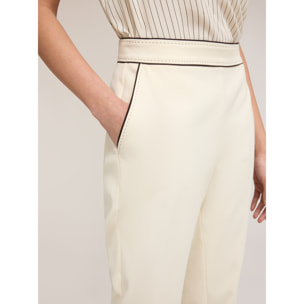 Motivi - Pantalones con ribete The Tailoring Lab - Blanco