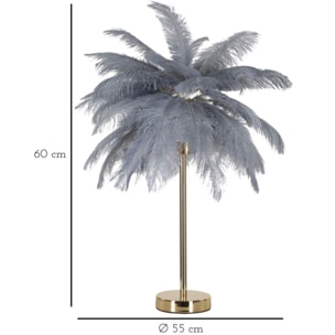 LAMPADA DA TAVOLO PALM GRIGIA CM Ø 55X60