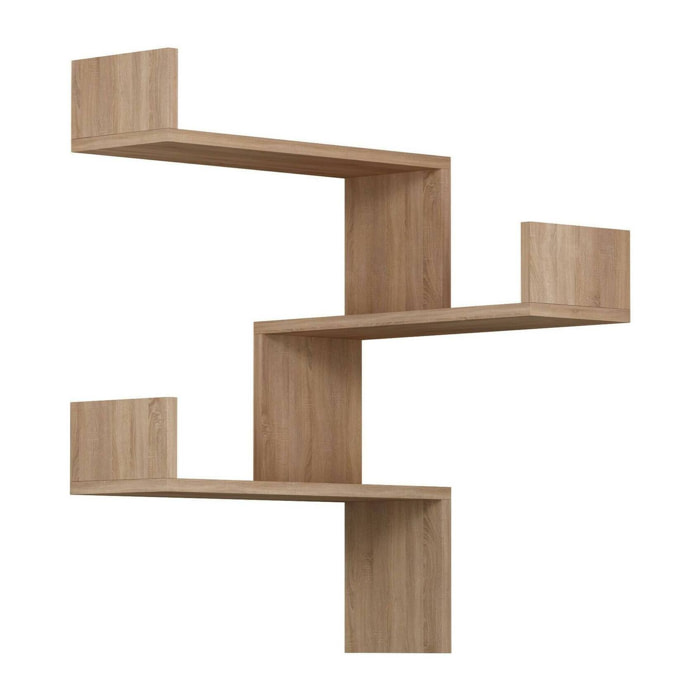 Mensola Edna, Scaffale, Ripiano a muro, Scaffalatura multiuso, 60x90h60 cm, Quercia