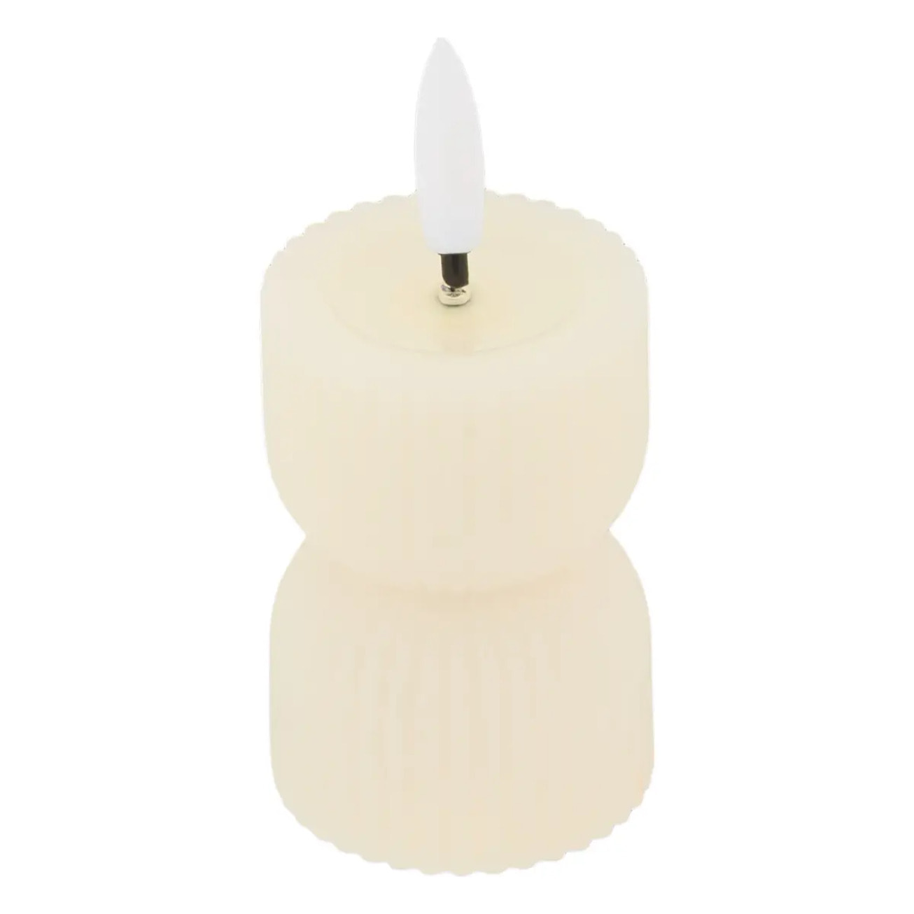 Bougie LED Fancy ronde H.9cm beige