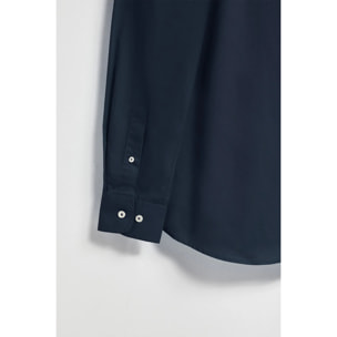 Camicia in popeline blu marino con logo Rigby Go ricamato