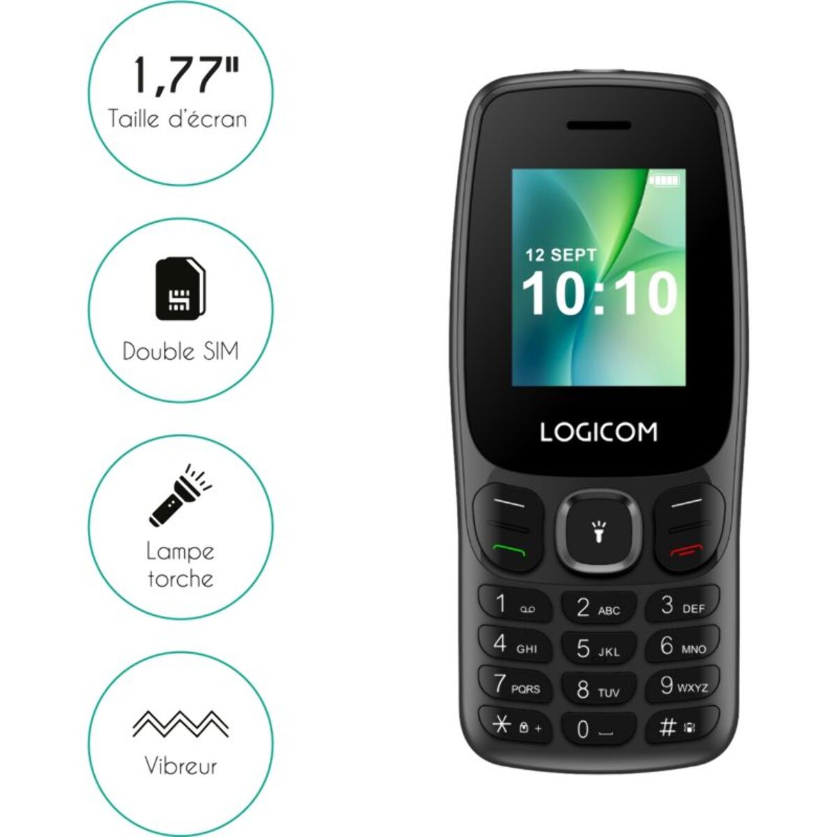 Téléphone portable LOGICOM Posh 405 Noir