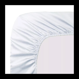 Drap housse b50 satin de coton uni blanc Ava uni blanc