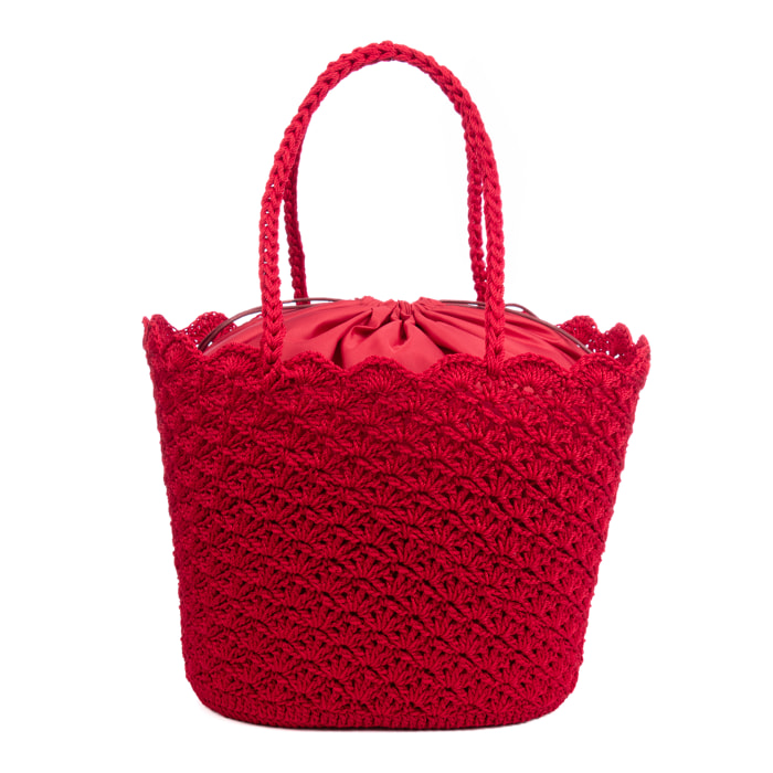 Basentello Bolso de hombro Mujer. Fabricaco en algodón tejido artesanal a mano.