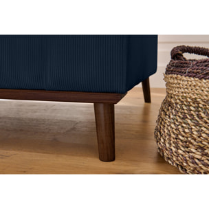 Albane - canapé 3 places - en velours côtelé - Bleu Ardoise