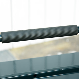 Caja de Herramientas Metálica, Maletín de Herramientas de Acero Plegable con 5 Bandejas y Asa, para Taller, Garaje, 45x20x34,5 cm, Verde Oscuro