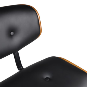 Chaise de bar réglable 65/86 cm en cuir synthétique noir - Melchior