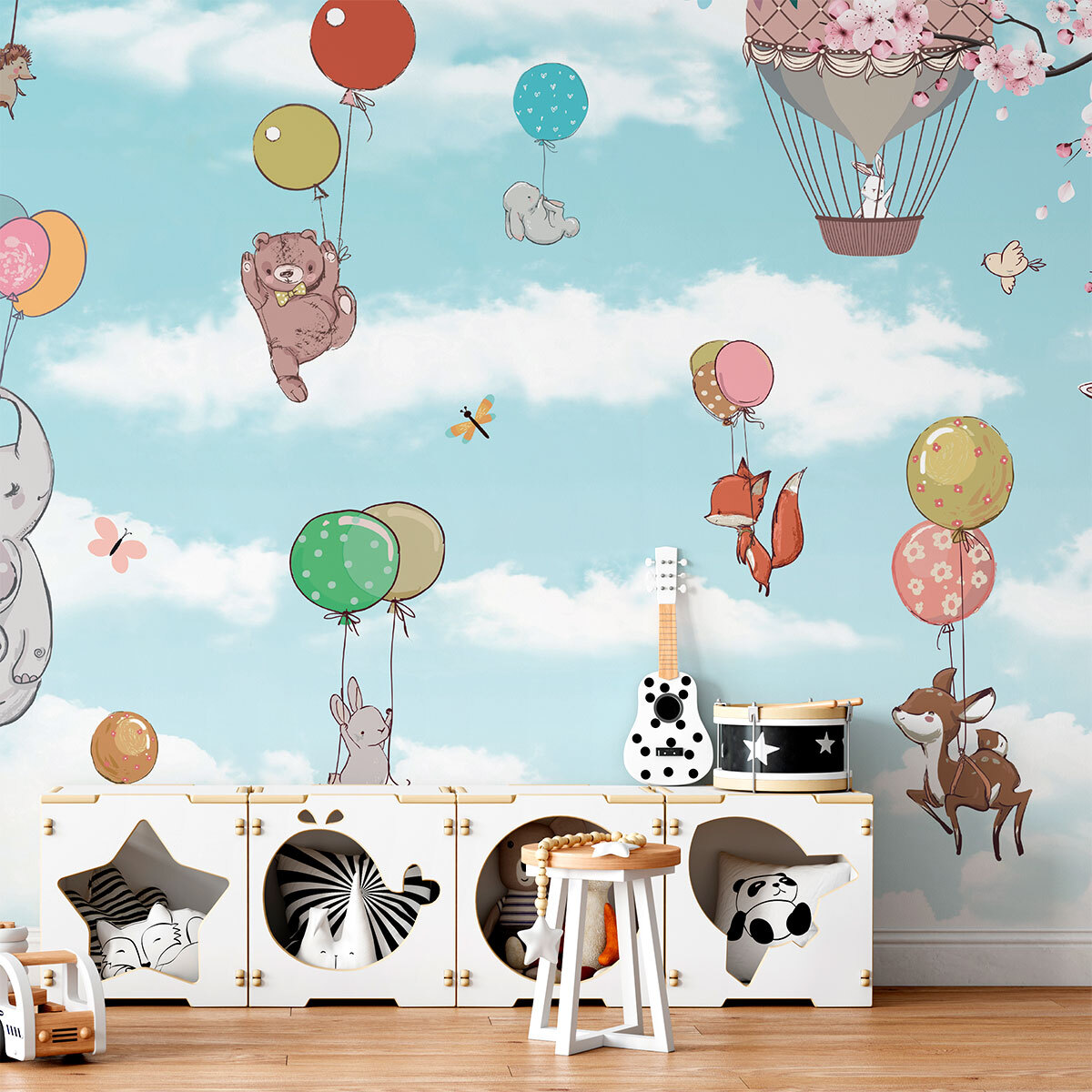 Papier peint panoramique préencollé animaux en plein vol H 280 x L 480 cm