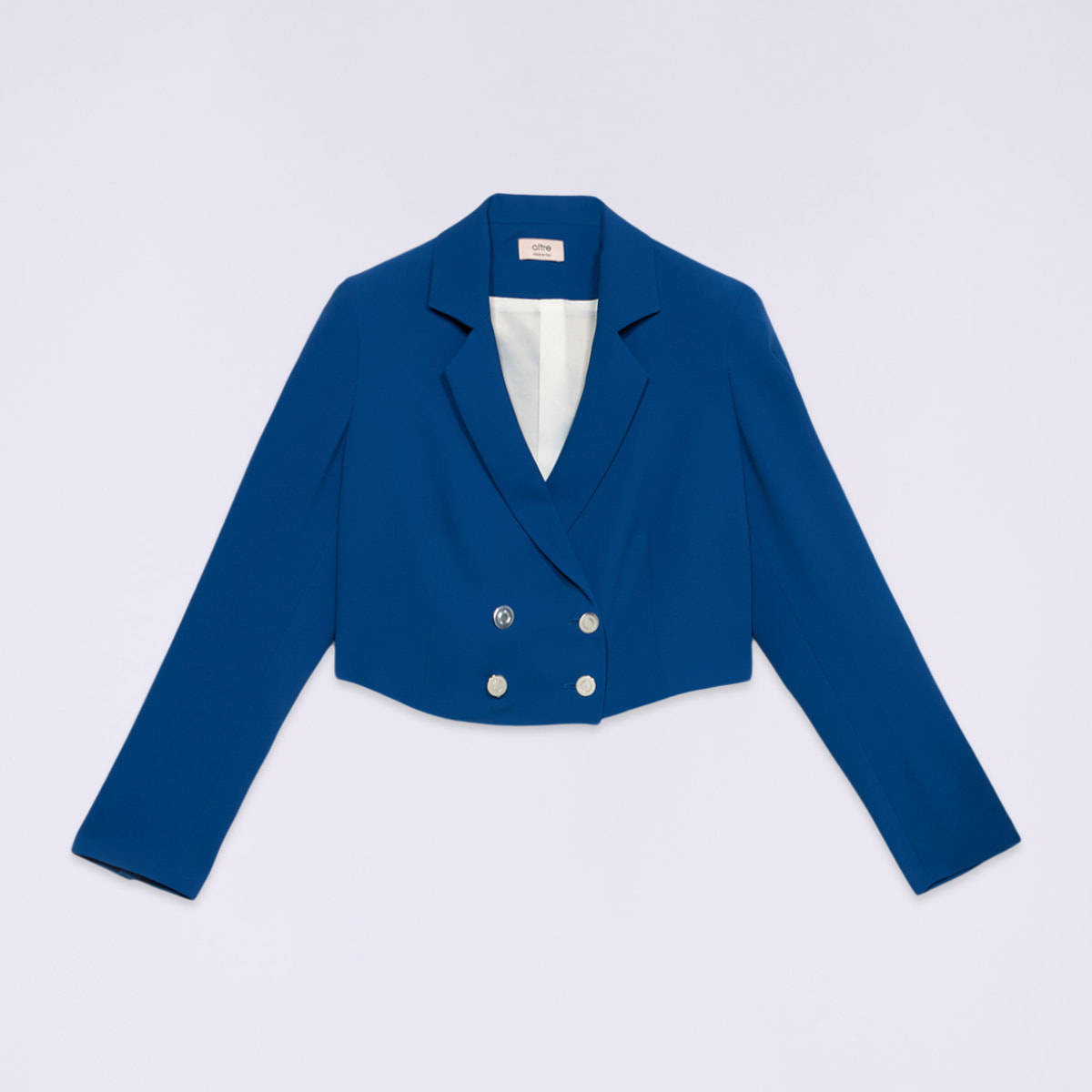 Oltre - Blazer cropped doppiopetto - Bluette