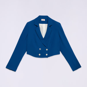 Oltre - Blazer cropped doppiopetto - Bluette