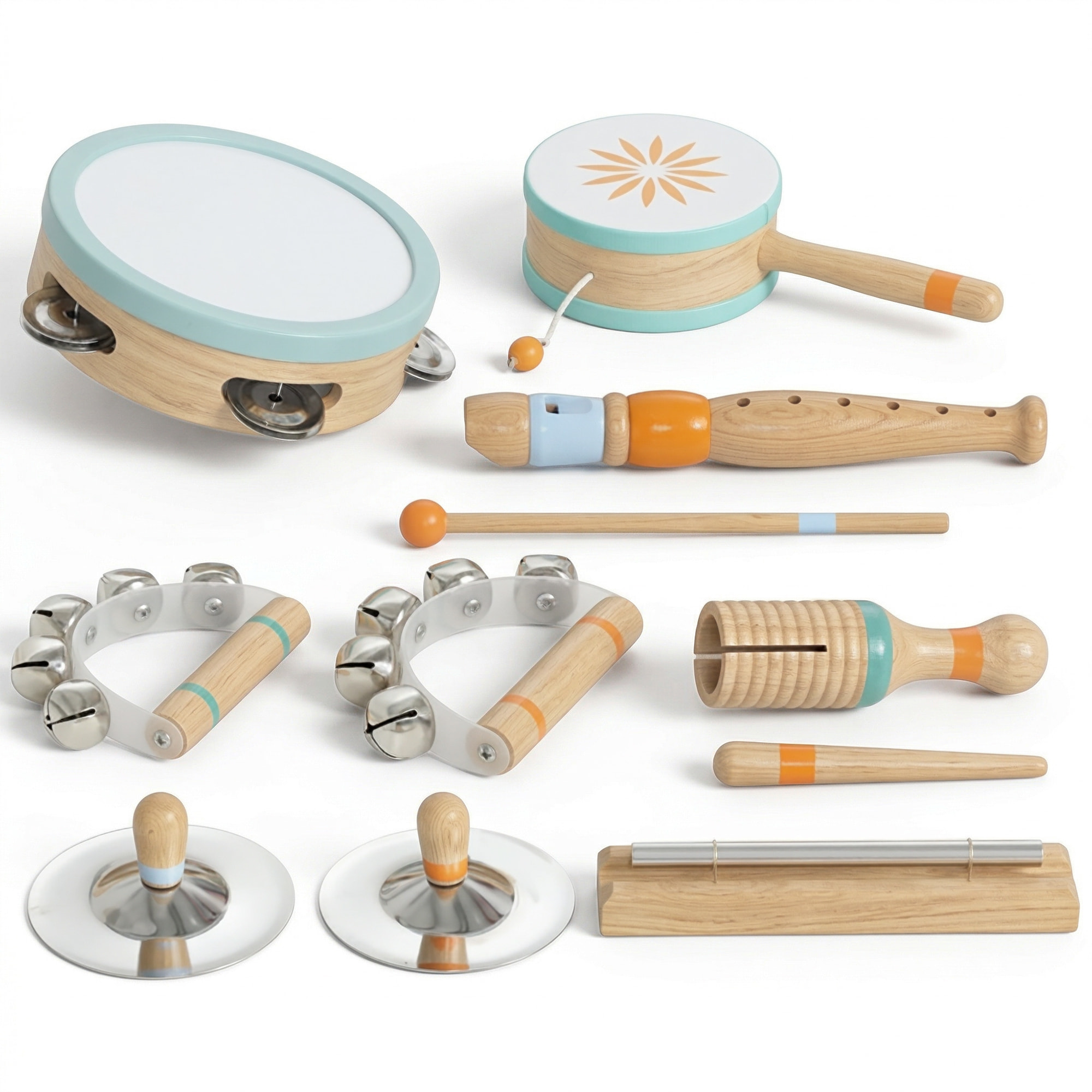 Set d'instruments de musique enfant en bois total 12 pièces