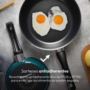 Juego de 2 Sartenes 20 / 26cm en aluminio forjado antiadherentes