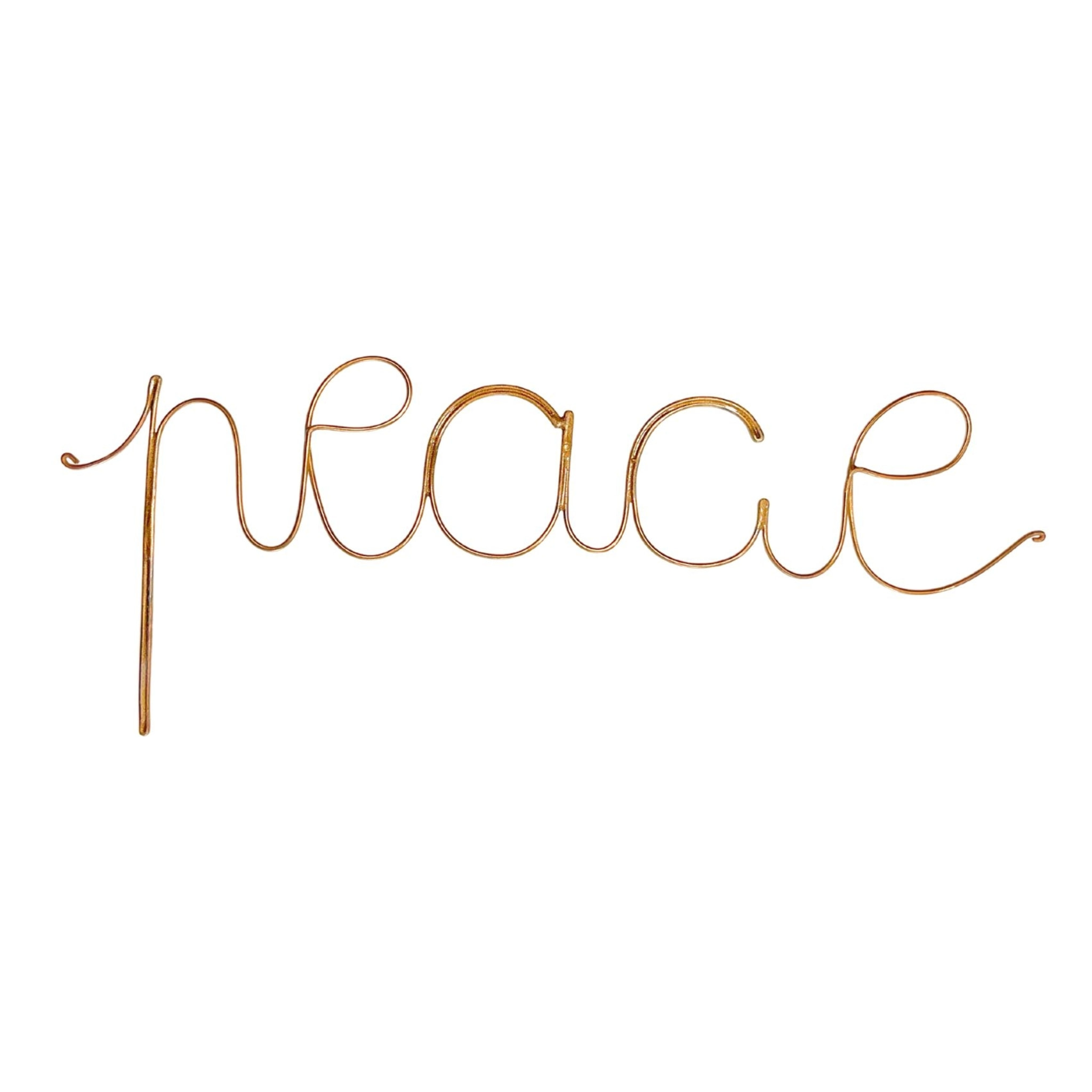 Mot fil de laiton doré 'PEACE' - Doré