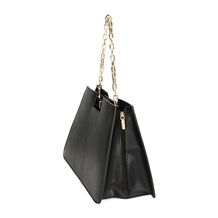 Borsa a mano nera con catenina