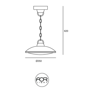 FORLIGHT Colgante Ip44 Pergola Led 7,5W 3000K Gris Urbano 533Lm