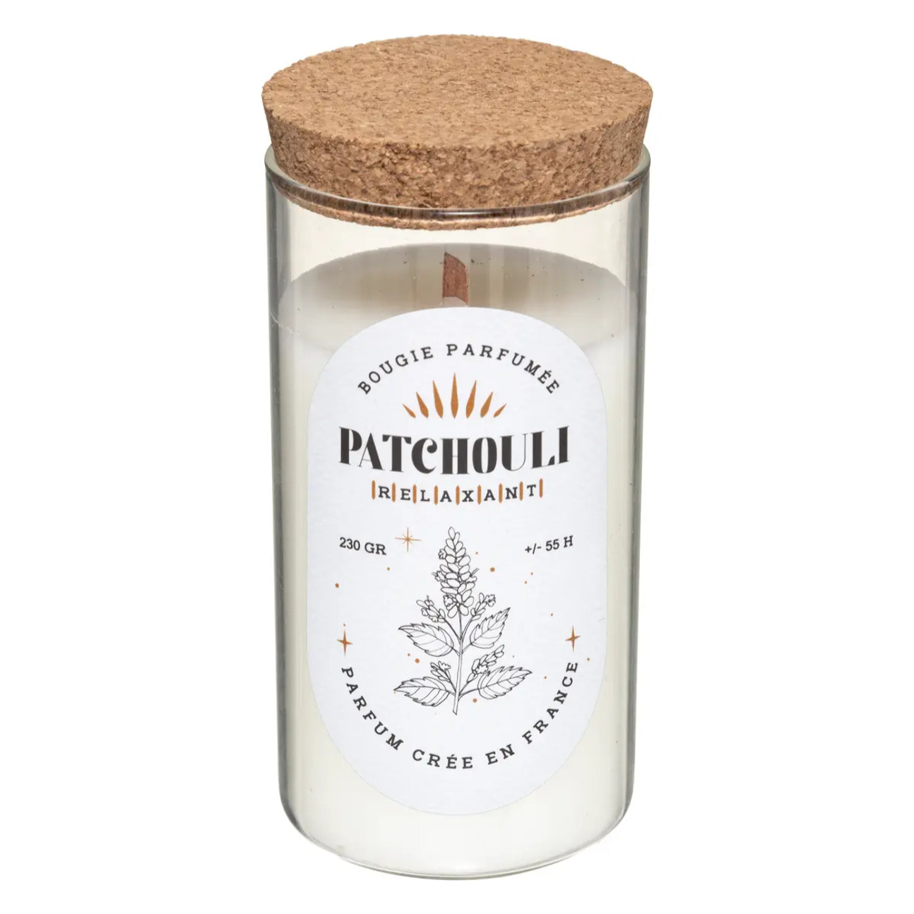 Bougie parfumée "Snow" - patchouli - 230g