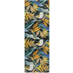 RICCI Alfombra vinílica de cocina dibujos con hojas en amarillo, varias medidas disponibles.