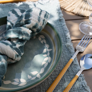 Lot de 6 coupelles en faïence verte 20cm CAPRIA