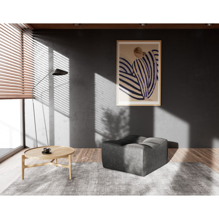 Alya - pouf en simili - Noir