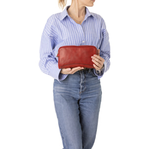 Pochette  unisex In Vera pelle Made in Italy 24x18x7 cm