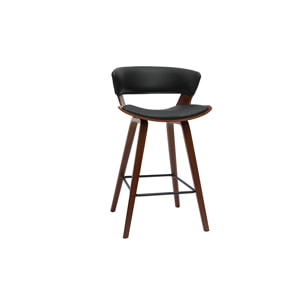 Tabourets de bar design noir et bois foncé H65 cm (lot de 2) SYRAH