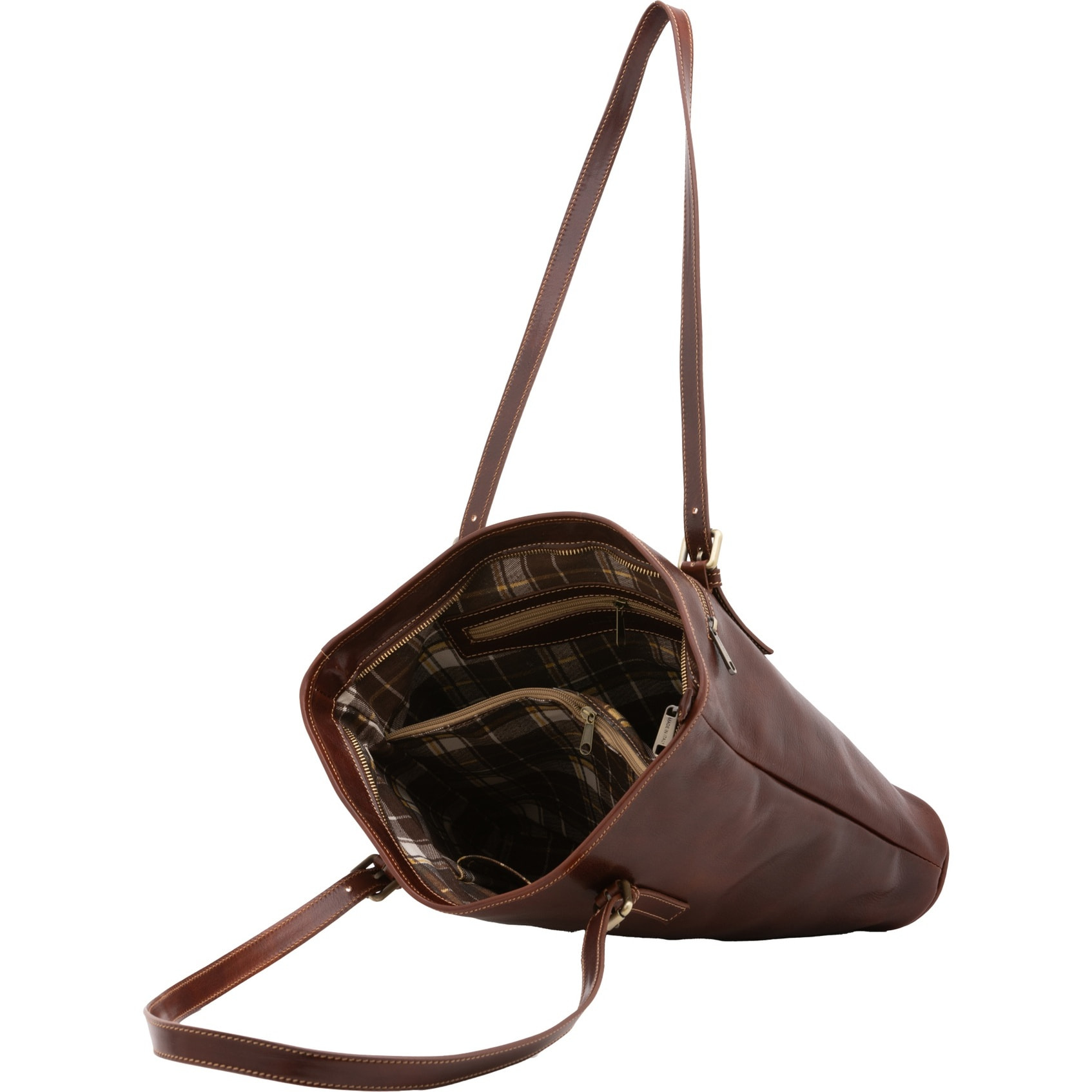 Borsa a spalla da donna - Modello False - 100% vera pelle - 31.0 x 41.0 x 10.0 cm